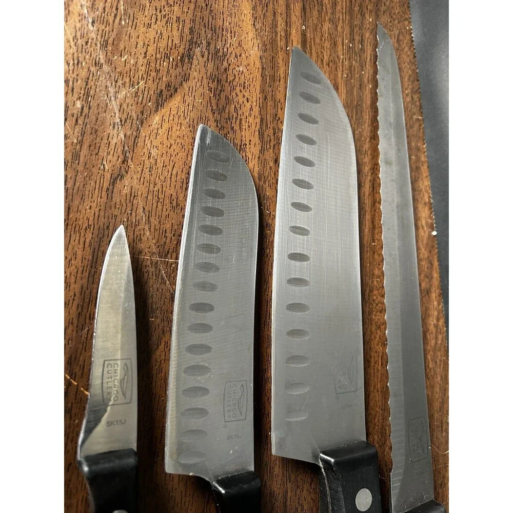 Chicago Cutlery Steak Knife Set Black Handles Set Of 4